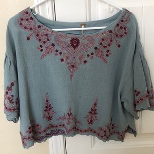 FREE PEOPLE Adriana Woven Tee.